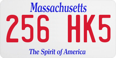 MA license plate 256HK5