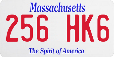 MA license plate 256HK6