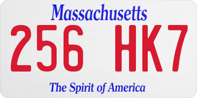 MA license plate 256HK7