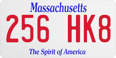 MA license plate 256HK8