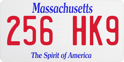 MA license plate 256HK9