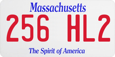 MA license plate 256HL2