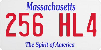 MA license plate 256HL4