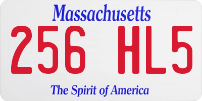 MA license plate 256HL5