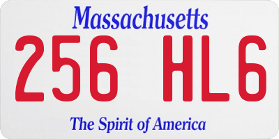 MA license plate 256HL6