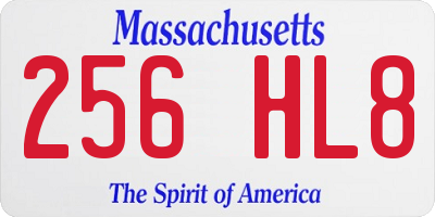 MA license plate 256HL8