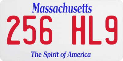 MA license plate 256HL9