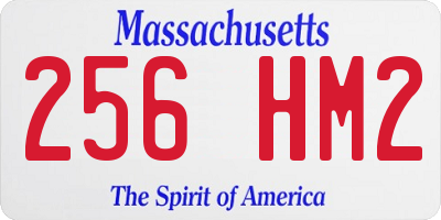 MA license plate 256HM2