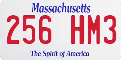 MA license plate 256HM3