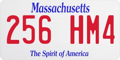 MA license plate 256HM4