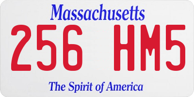 MA license plate 256HM5