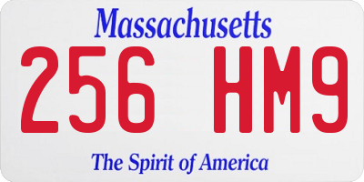 MA license plate 256HM9