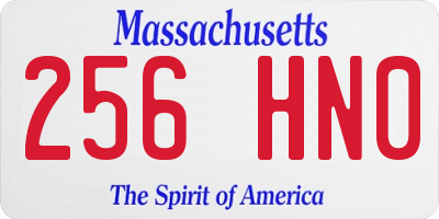 MA license plate 256HN0