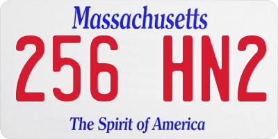 MA license plate 256HN2