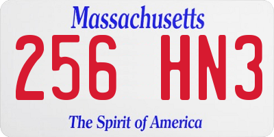 MA license plate 256HN3
