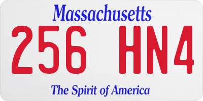 MA license plate 256HN4