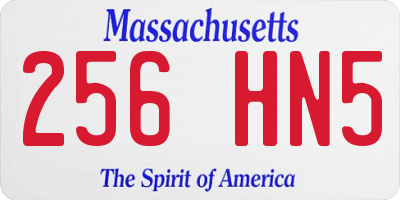MA license plate 256HN5