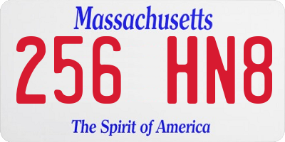 MA license plate 256HN8