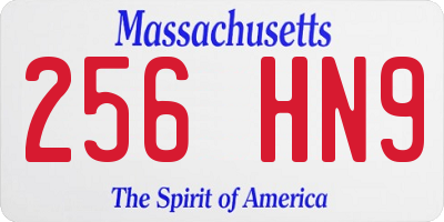 MA license plate 256HN9