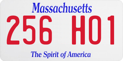 MA license plate 256HO1