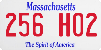 MA license plate 256HO2