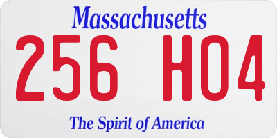 MA license plate 256HO4