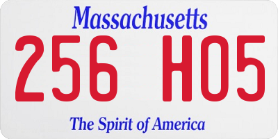 MA license plate 256HO5