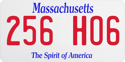 MA license plate 256HO6