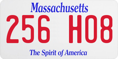 MA license plate 256HO8
