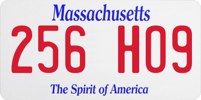 MA license plate 256HO9