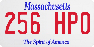 MA license plate 256HP0