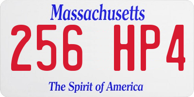 MA license plate 256HP4