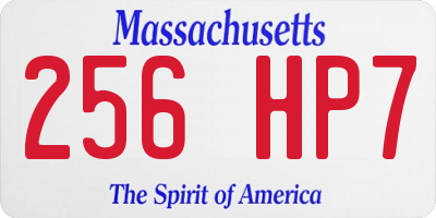 MA license plate 256HP7