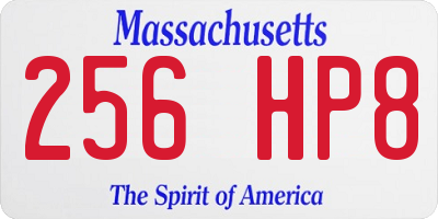 MA license plate 256HP8