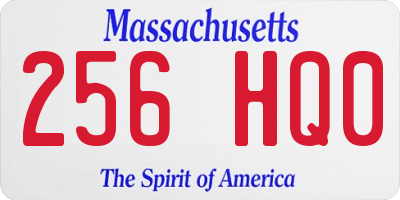 MA license plate 256HQ0