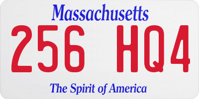MA license plate 256HQ4