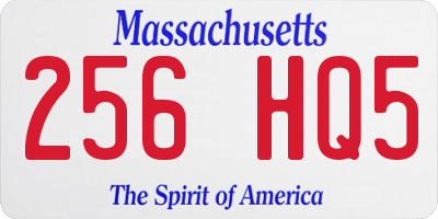 MA license plate 256HQ5