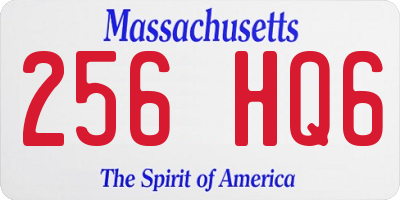 MA license plate 256HQ6