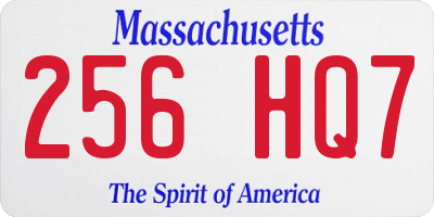 MA license plate 256HQ7