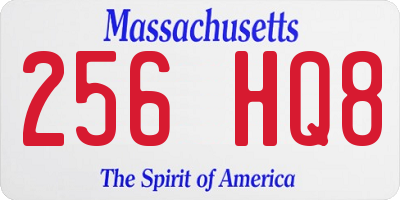 MA license plate 256HQ8