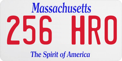 MA license plate 256HR0
