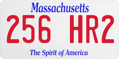 MA license plate 256HR2