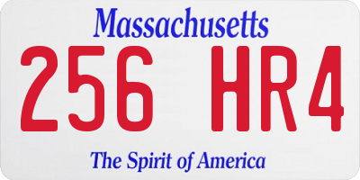 MA license plate 256HR4
