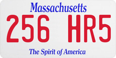MA license plate 256HR5