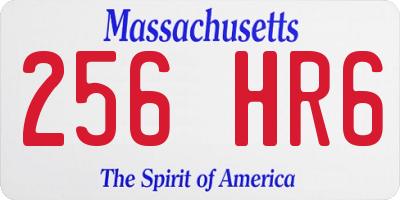 MA license plate 256HR6