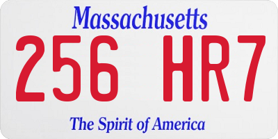MA license plate 256HR7