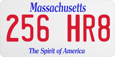 MA license plate 256HR8