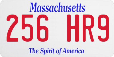 MA license plate 256HR9