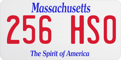 MA license plate 256HS0