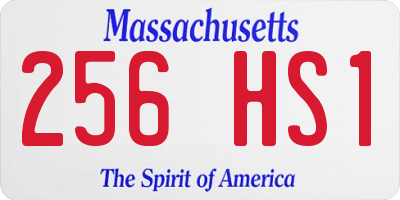 MA license plate 256HS1